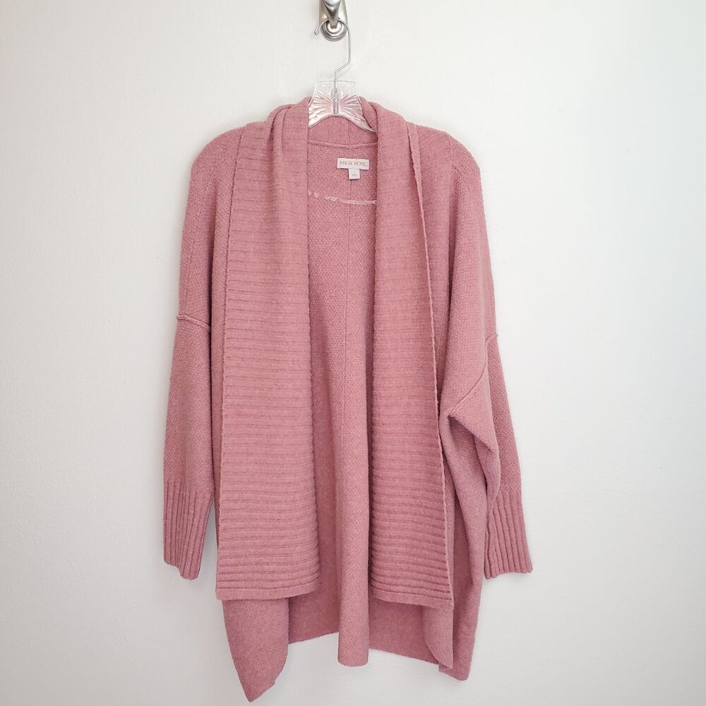 Knox Rose dusty rose open front waterfall cardigan